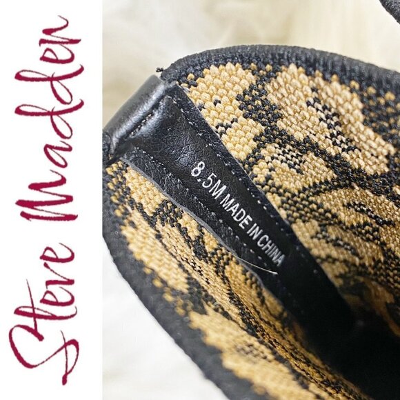 STEVE MADDEN Enya Leopard Print Sock Bootie Stiletto, Size 8.5 - Picture 4 of 10